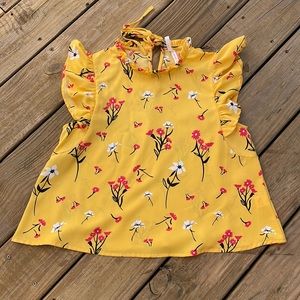 True Destiny Yellow & Red Floral Top Large